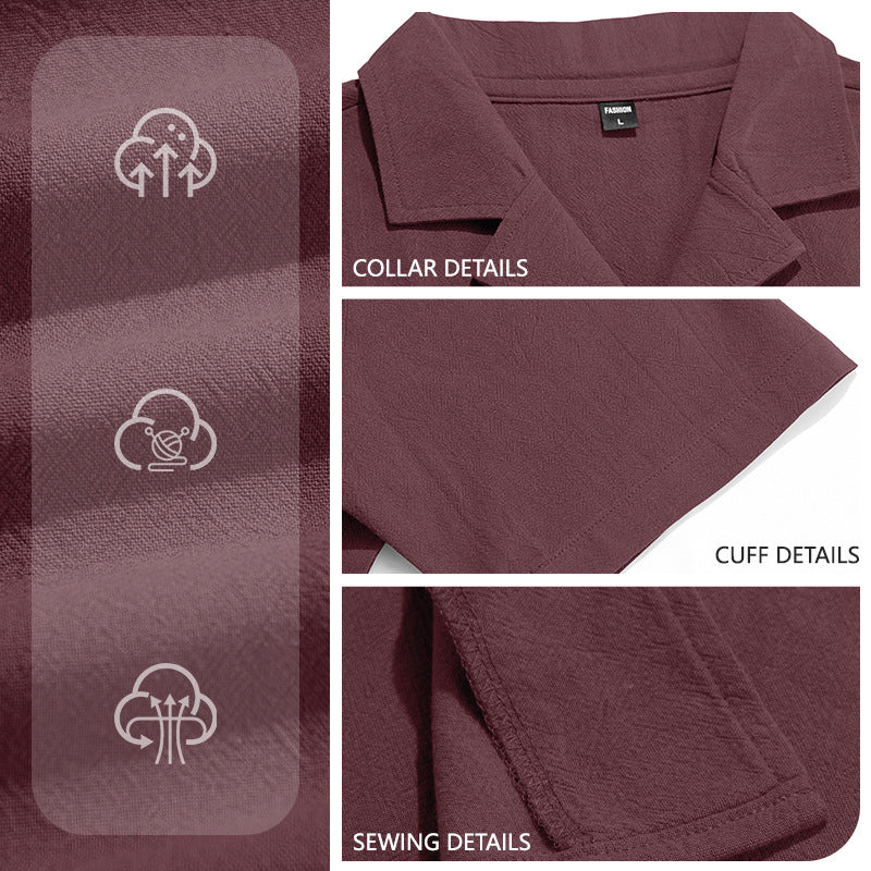 Men's airy linen camp shirt with open lapel collar short sleeve and relaxed summer fit StylebySassy