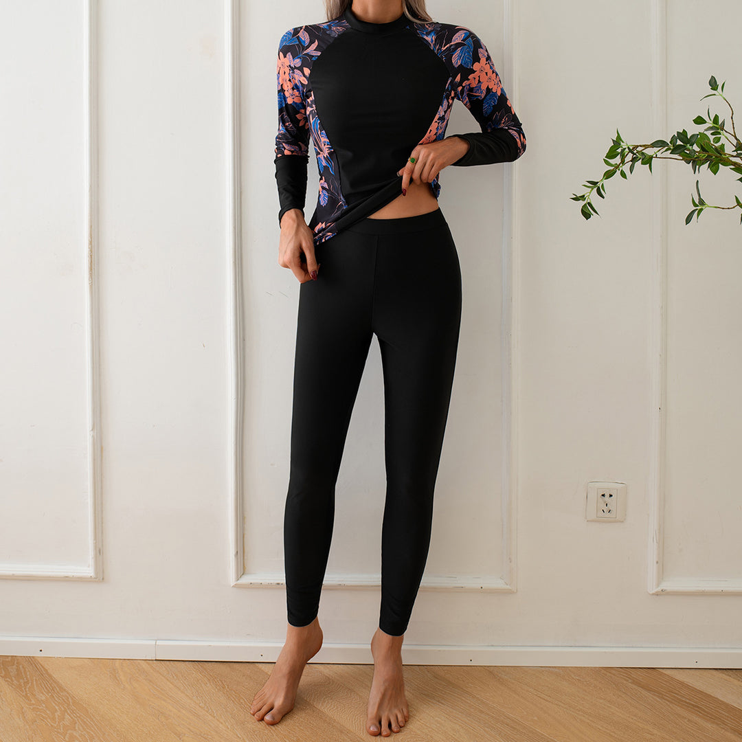 Women's Long Sleeve Rashguard with Floral Design StylebySassy