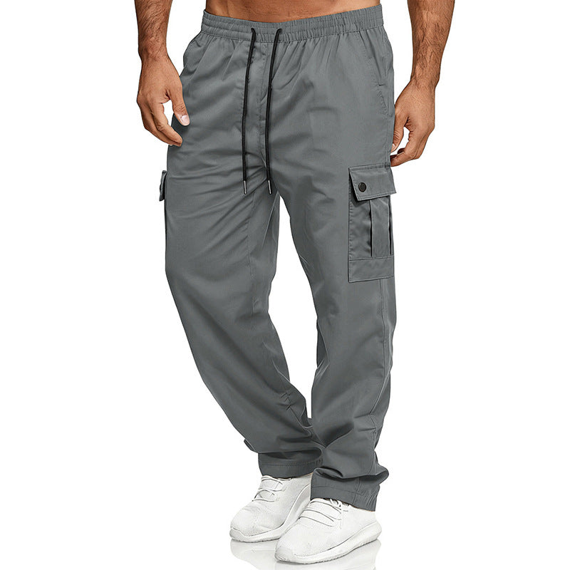 Men's loose cargo pants with elastic waistband and drawstring StylebySassy
