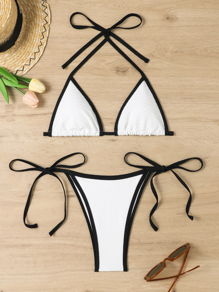 Women's Triangle Bikini with adjustable straps and high-quality wave pattern StylebySassy