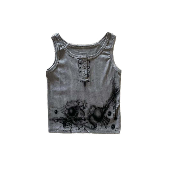Women’s figure-hugging tank top with creative graphic print StylebySassy