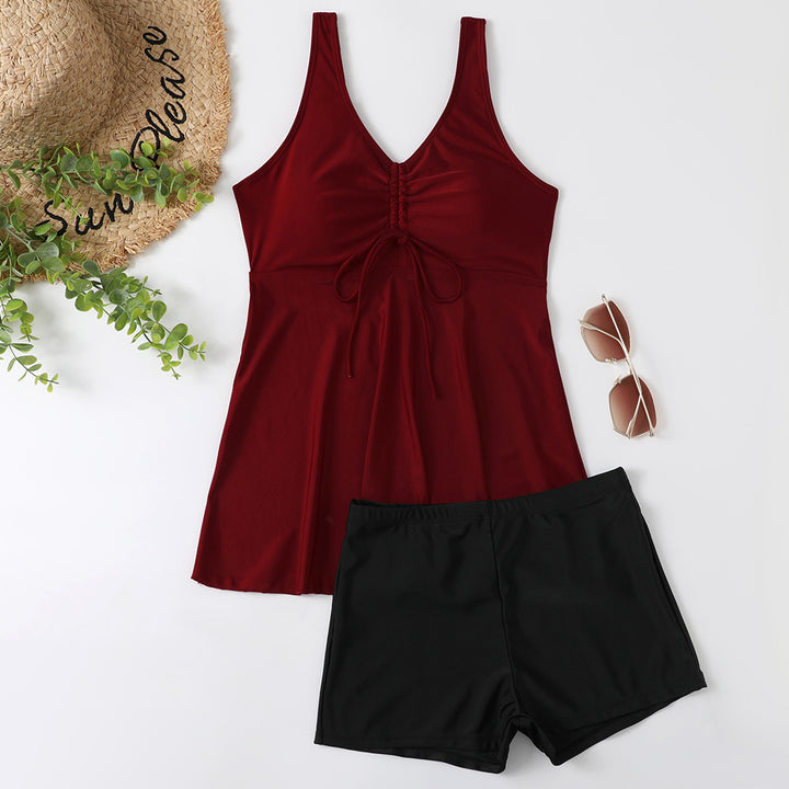 Ladies Tankini Set with Fashionable Floral Print and Ruffles StylebySassy