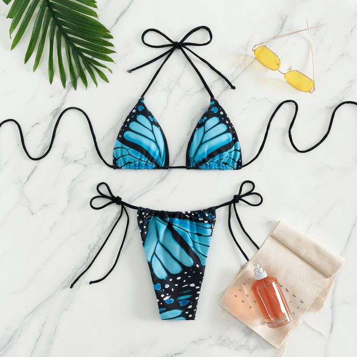 Women's Triangle Bikini with Butterfly Design and Adjustable Straps StylebySassy