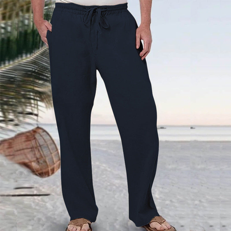 Men's soft lounge pants made of cotton jersey with elastic drawstring waistband and side pockets StylebySassy