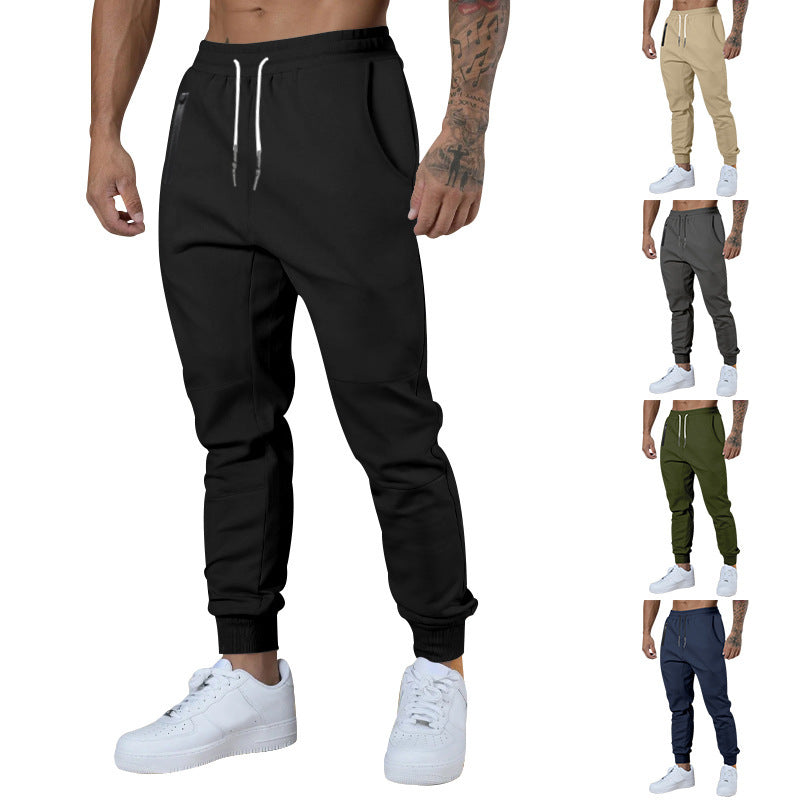 Men nan athletic joggers with tapered leg, zippered pockets, and elastic waistband StylebySassy