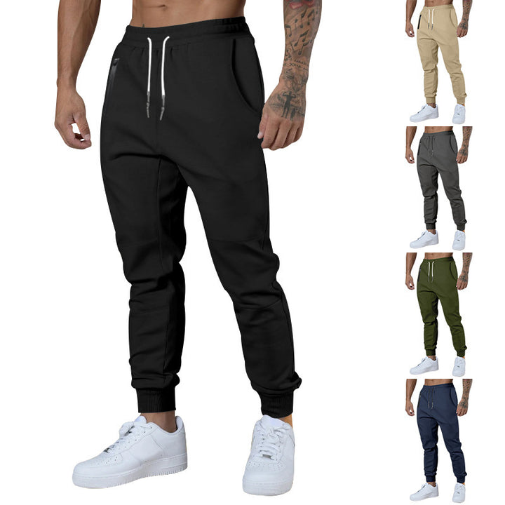 Men nan athletic joggers with tapered leg, zippered pockets, and elastic waistband StylebySassy