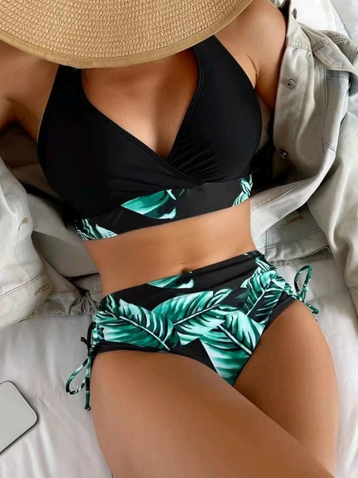 Women's bikini set with sophisticated wrap top and adjustable side StylebySassy