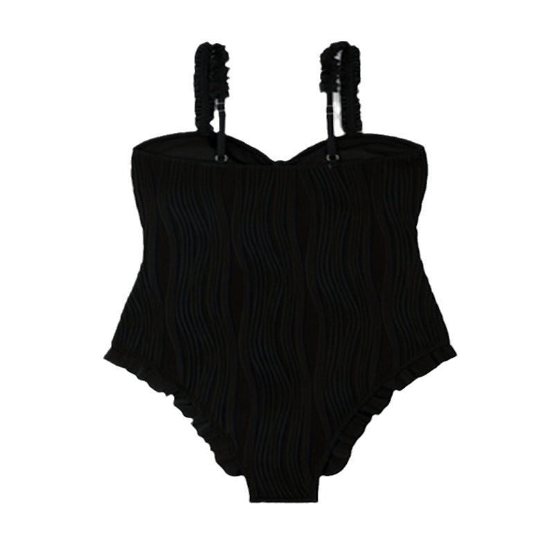 Women One-Piece Swimsuit with Textured Ribbed Surface StylebySassy