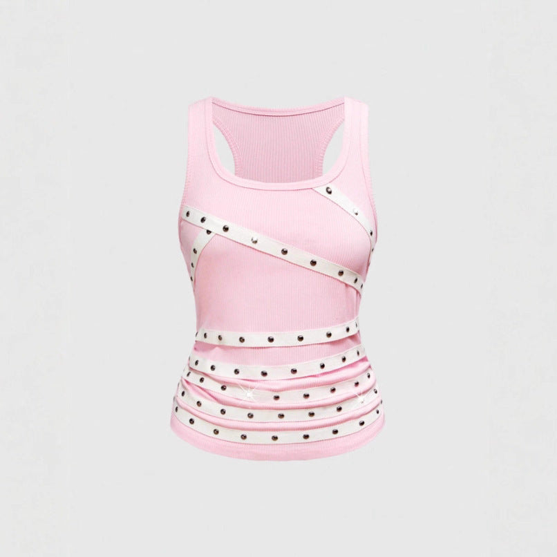 Women’s sporty top with fashionable stud details StylebySassy
