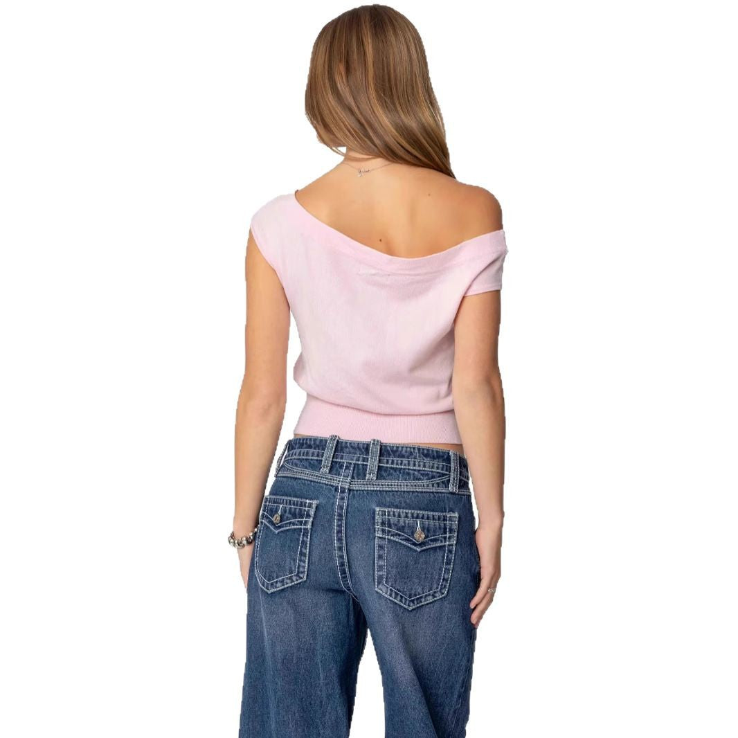 Ladies Off-Shoulder T-Shirt StylebySassy