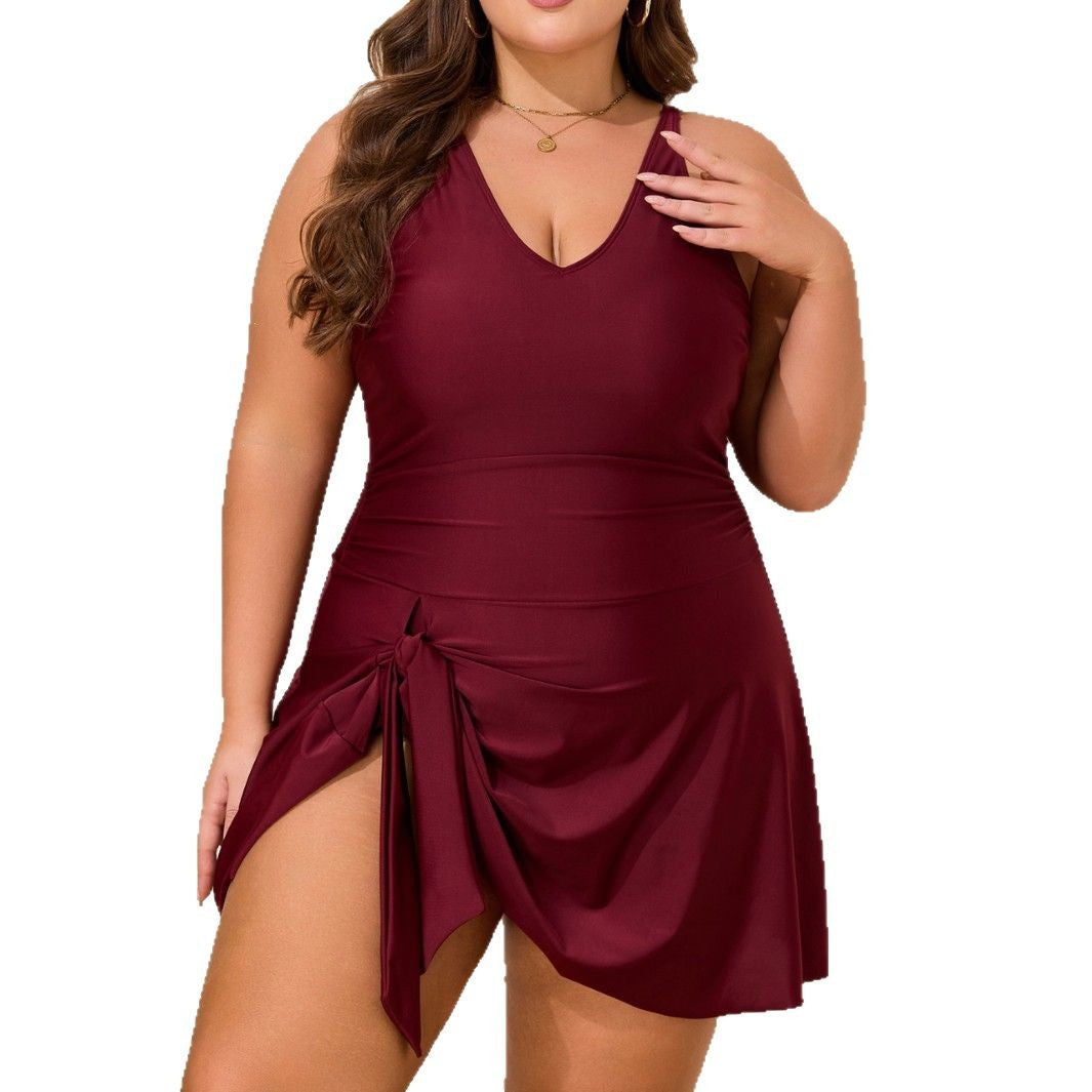 Women's Flowing Swimsuit with Wrap Look StylebySassy