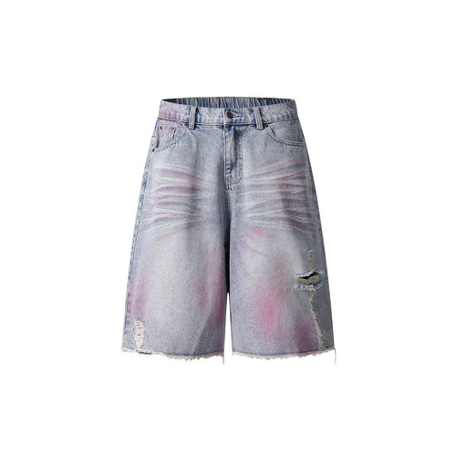 Women's Trendy Denim Shorts with Unique Graffiti and Destroyed Details StylebySassy