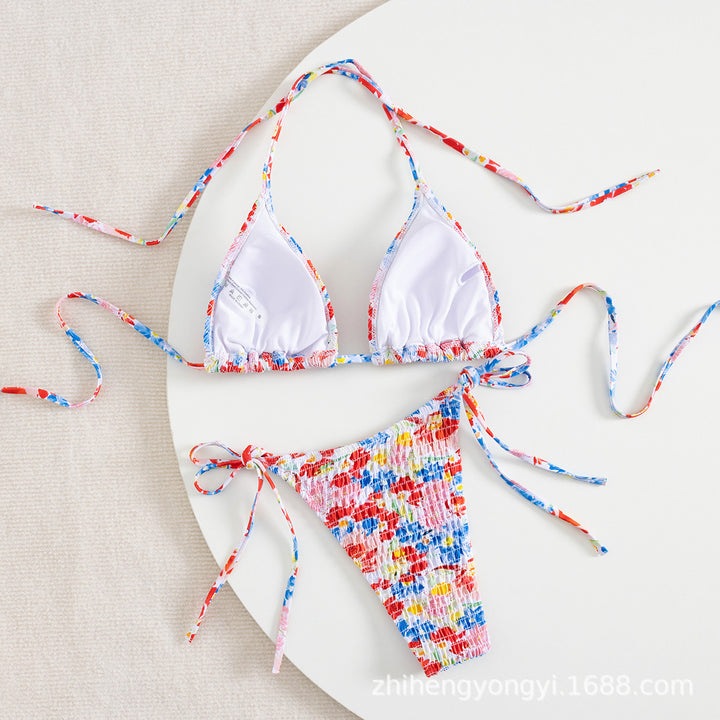 Women's bikini set with colorful pattern mix StylebySassy