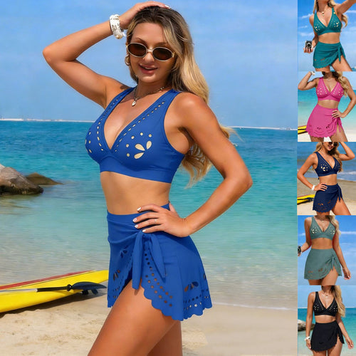 Ladies Bikini Set with stylish wrap skirt and sophisticated cut-outs StylebySassy