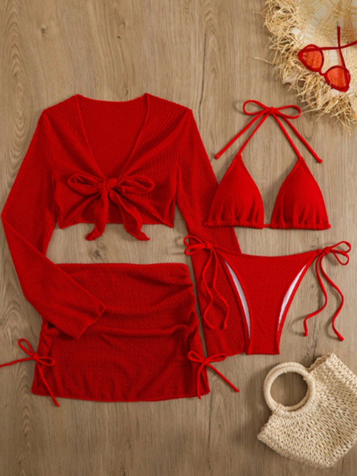 Ladies airy mesh bikini with sporty cover-up StylebySassy
