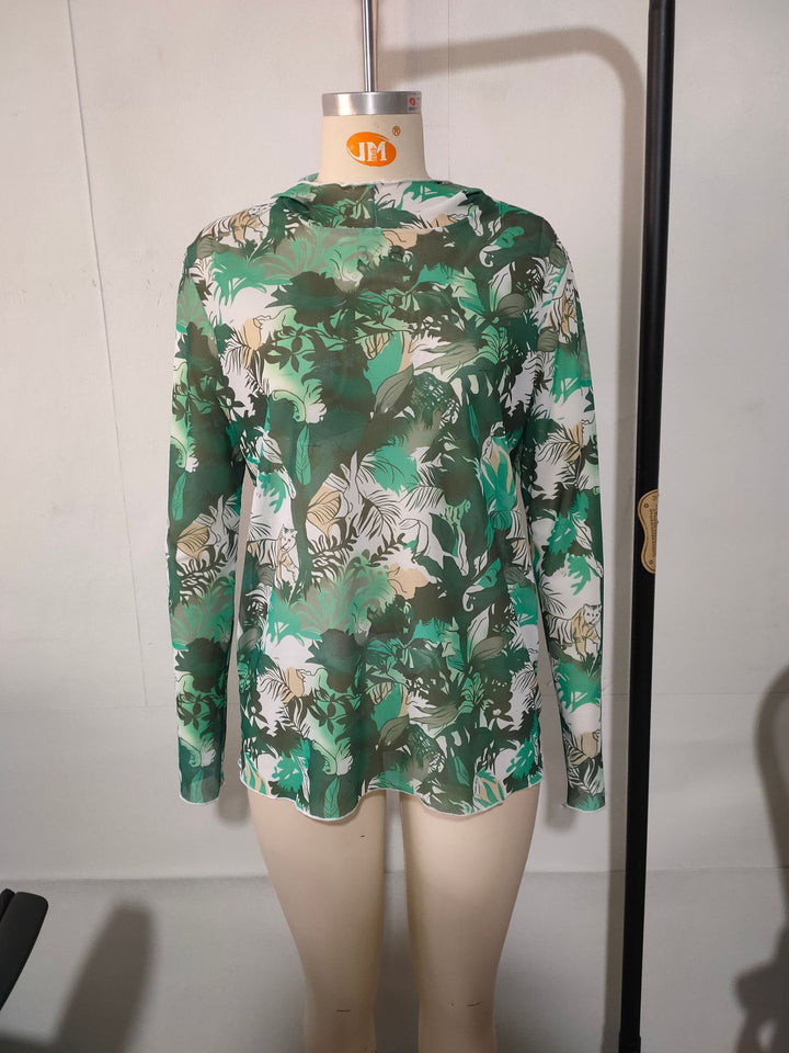 Men's Long Sleeve Shirt with Floral Pattern StylebySassy