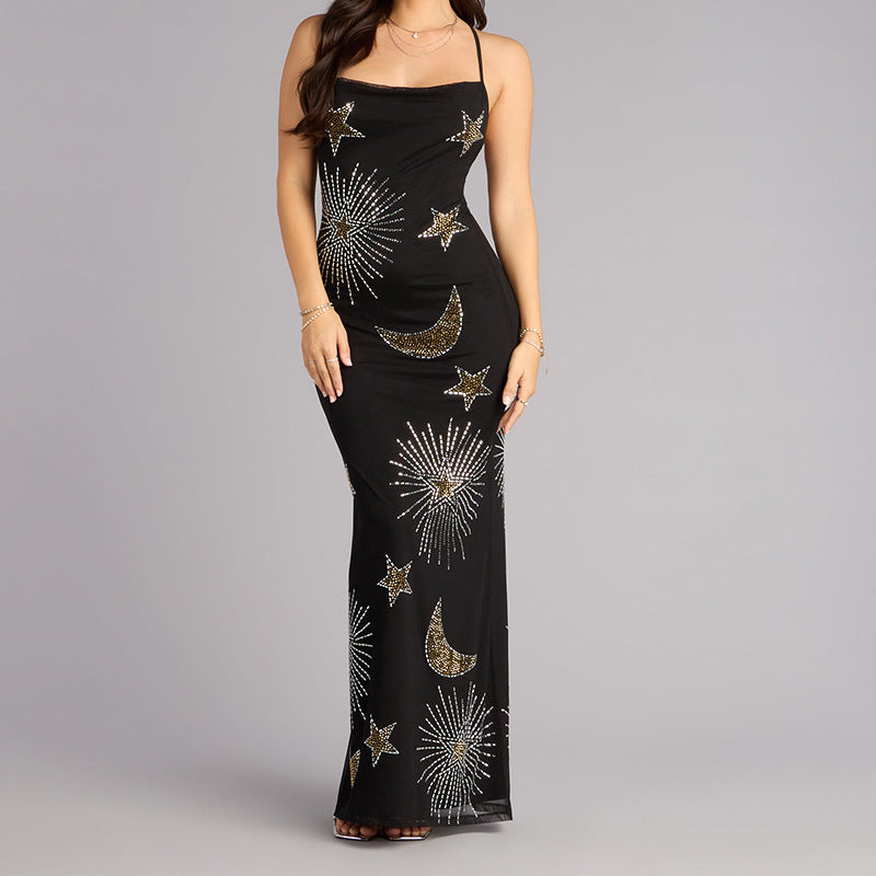 Women's Glamorous Evening Dress with Shimmering Sequins and Imaginative Design StylebySassy