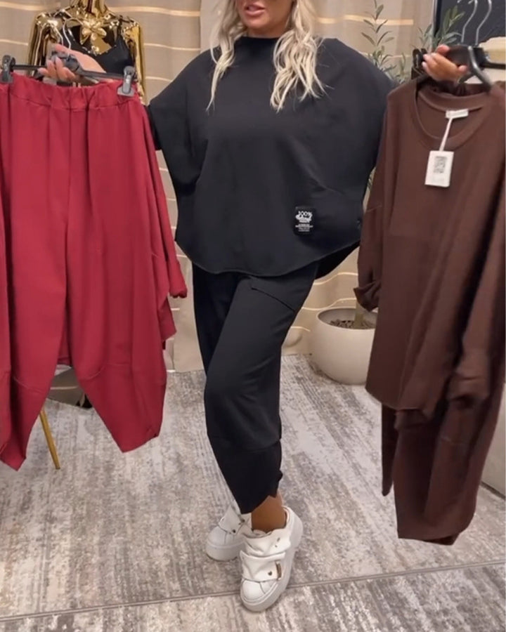 Women's Nano Lounge Set made of oversized cape sweatshirt and tapered jog pant StylebySassy