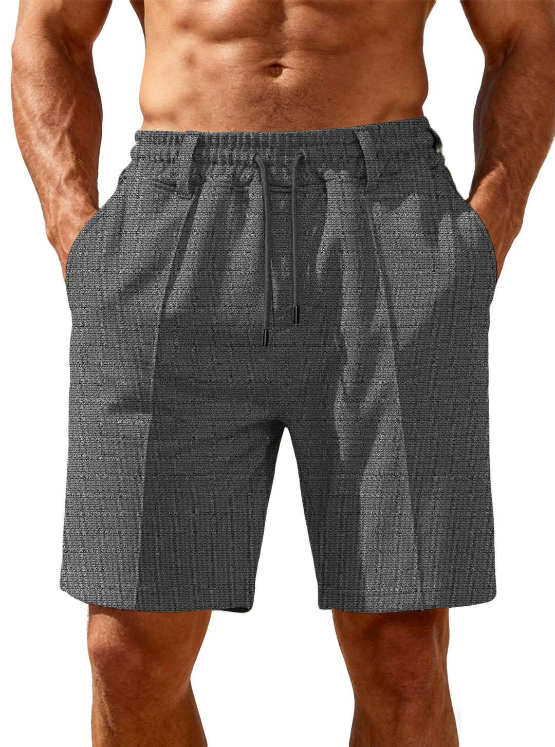 Men's Chino-inspired Relax Shorts with pleats, elastic drawstring and side pockets StylebySassy