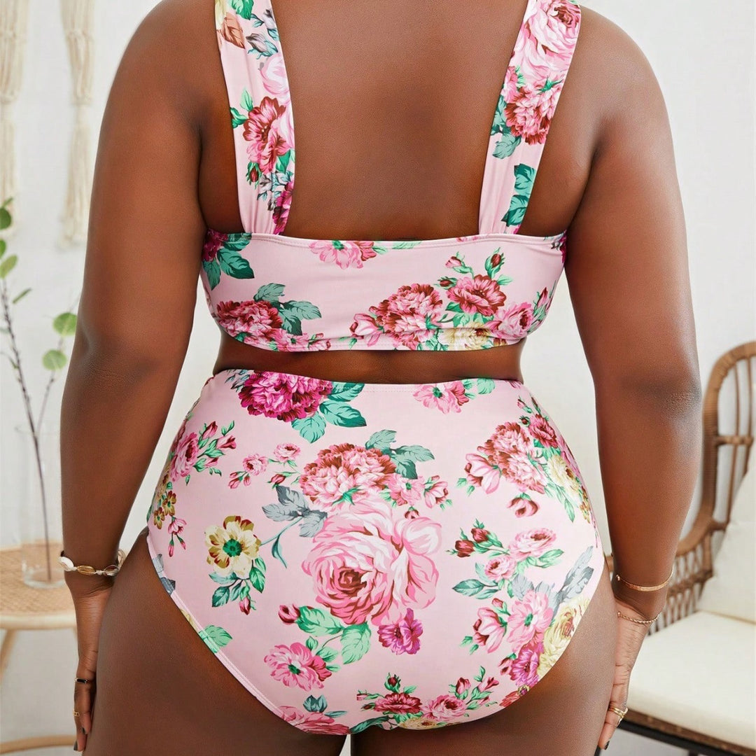 Women's High-Waisted Bikini Set with Floral Design StylebySassy