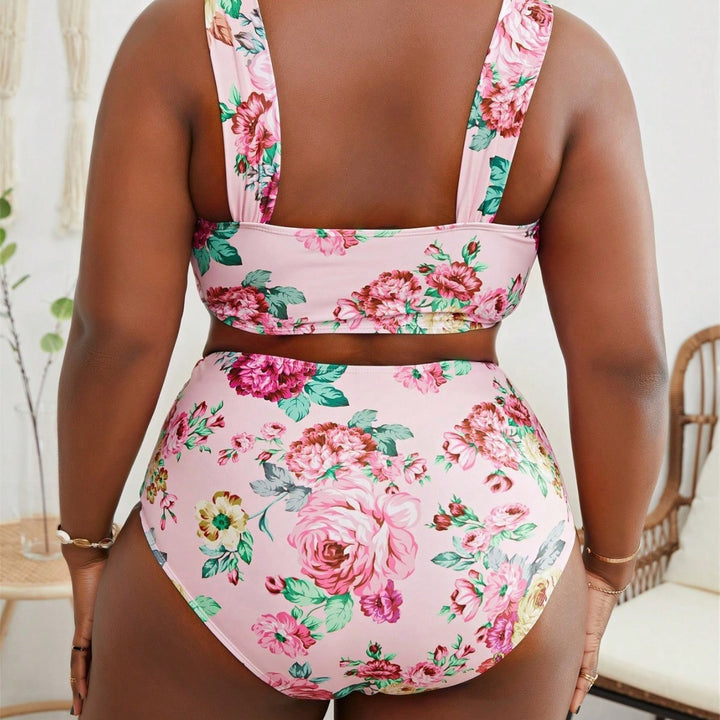 Women's High-Waisted Bikini Set with Floral Design StylebySassy