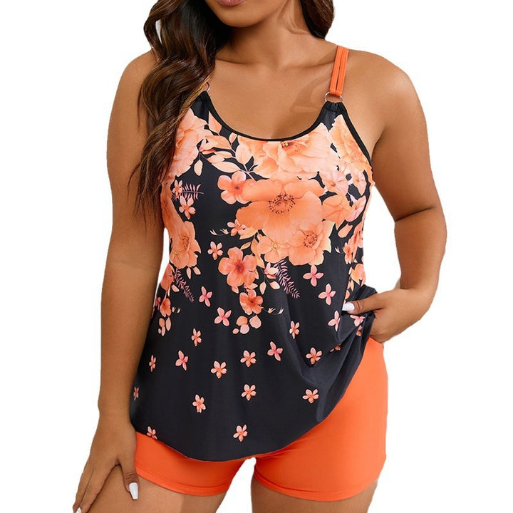 Women's Sporty Tankini Swimsuit with Floral Design and Fashionable Cut StylebySassy