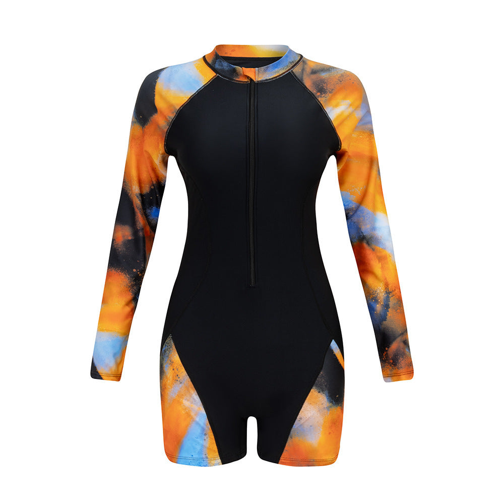 Women's Long Sleeve Surf Suit with Colorful Art Design StylebySassy