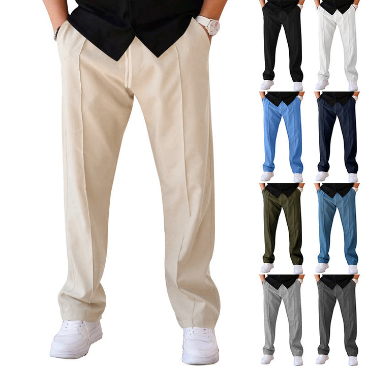 Men's jogger pants in chino look with crease and drawstring StylebySassy