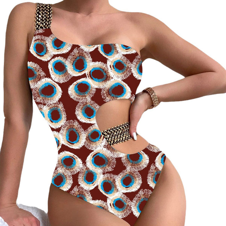 Women One-Piece Designer Swimsuit with Asymmetrical Cut and Fashionable Straps StylebySassy