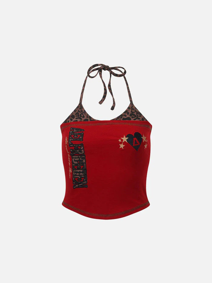 Women's Colorful Printed Crop Top with Halterneck