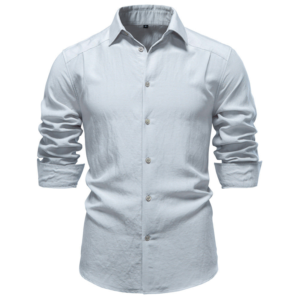 Men's structured linen shirt with Kent collar and tailored fit StylebySassy