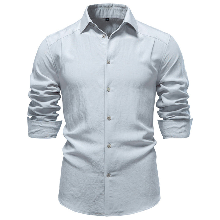 Men's structured linen shirt with Kent collar and tailored fit StylebySassy