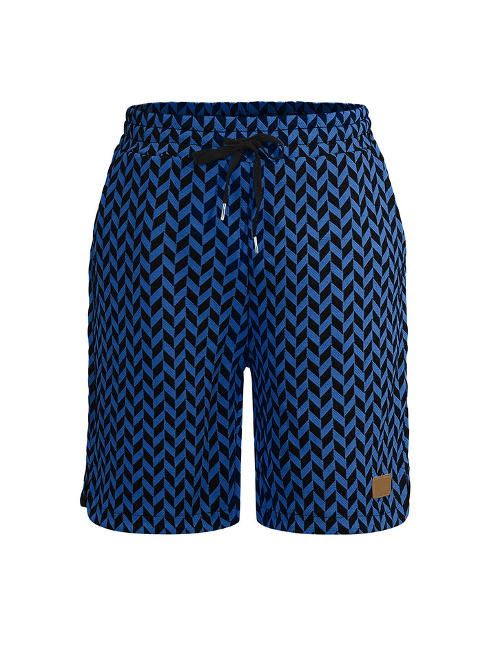 Women's Jacquard Shorts with elastic comfort waistband, drawstring and herringbone pattern StylebySassy
