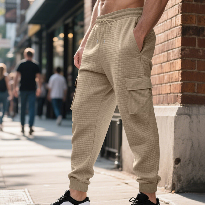 Men's quilted thermo lounge pants with functional pockets, drawstring and elastic waistband StylebySassy
