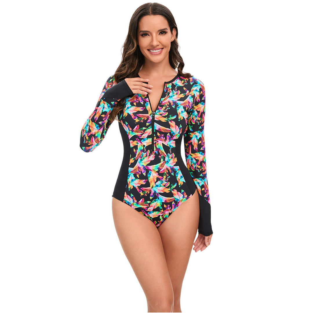 Women's Long Sleeve Swimsuit with Fashionable Cut StylebySassy