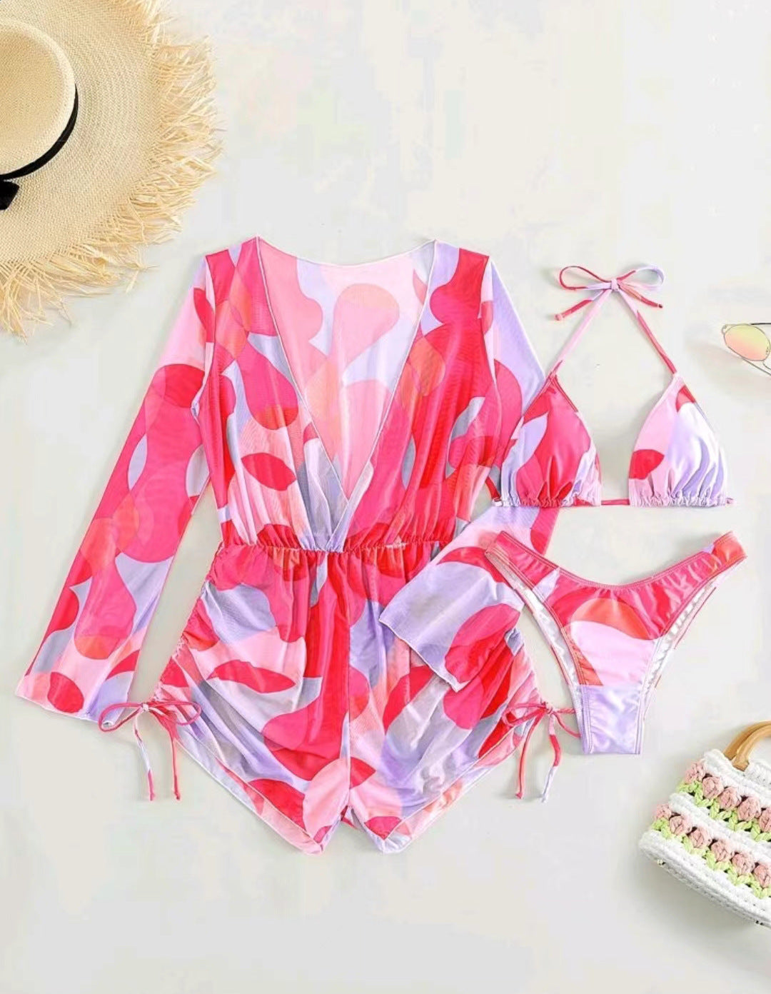 Women's beach outfit with airy tunic and bikini StylebySassy