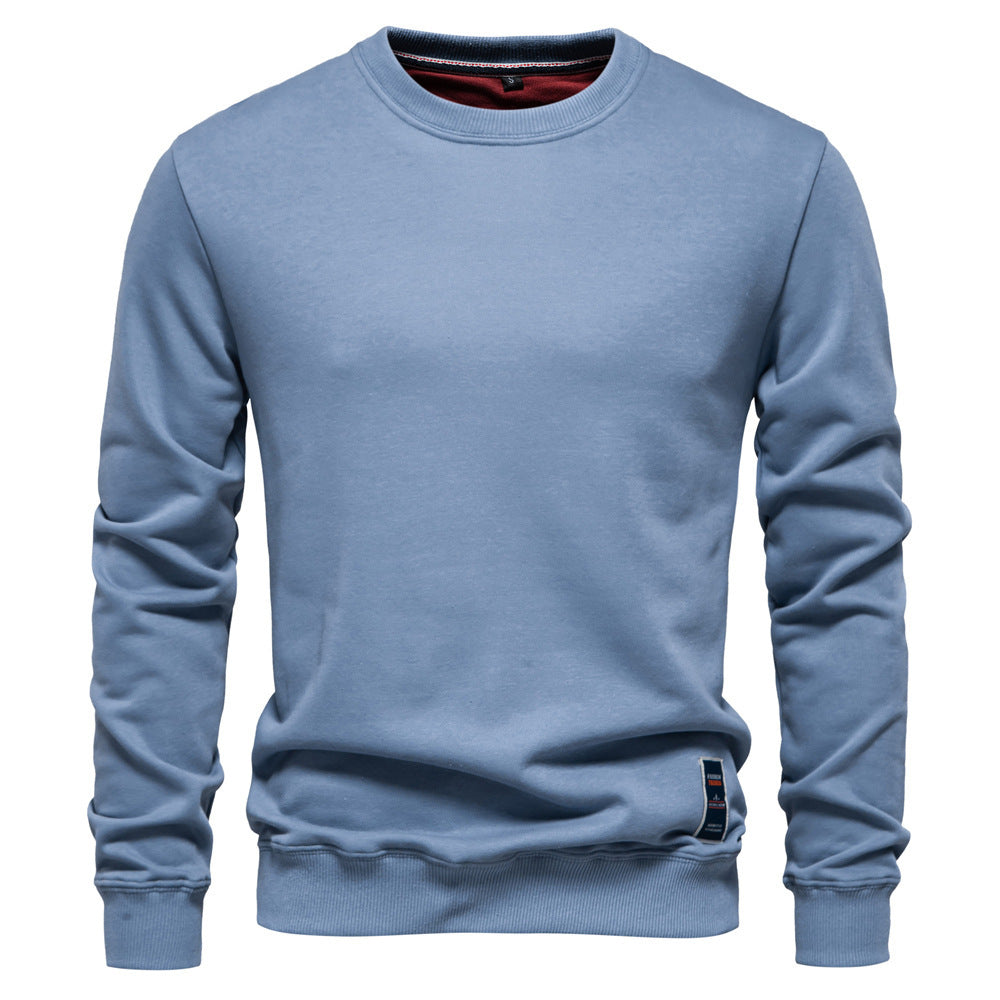 Men's classic crew neck sweatshirt made of heavy cotton blend with fleece inner side and ribbed cuffs StylebySassy