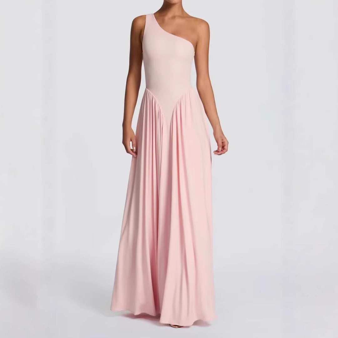 Women's maxi dress with off-shoulder design and flowing fabric StylebySassy
