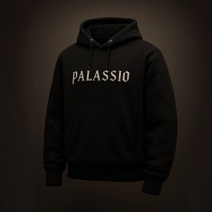 Unisex nan Premium Hoodie with tonal relief embroidery on the sleeves, double hood and kangaroo pocket StylebySassy
