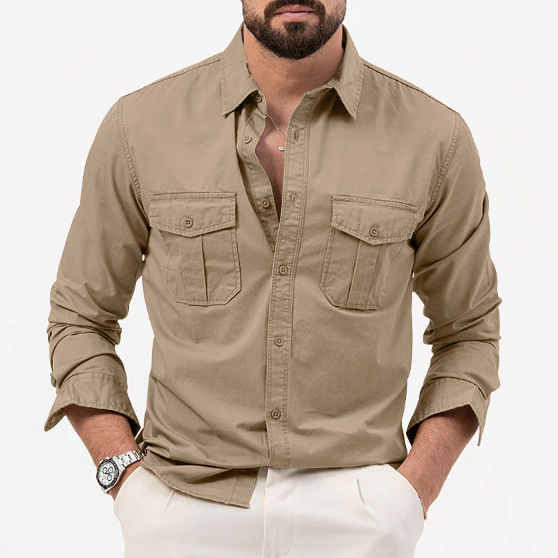 Men's narrow fit casual shirt with chest pockets and Kent collar StylebySassy