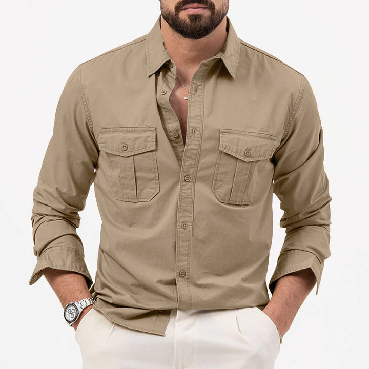 Men's narrow fit casual shirt with chest pockets and Kent collar StylebySassy