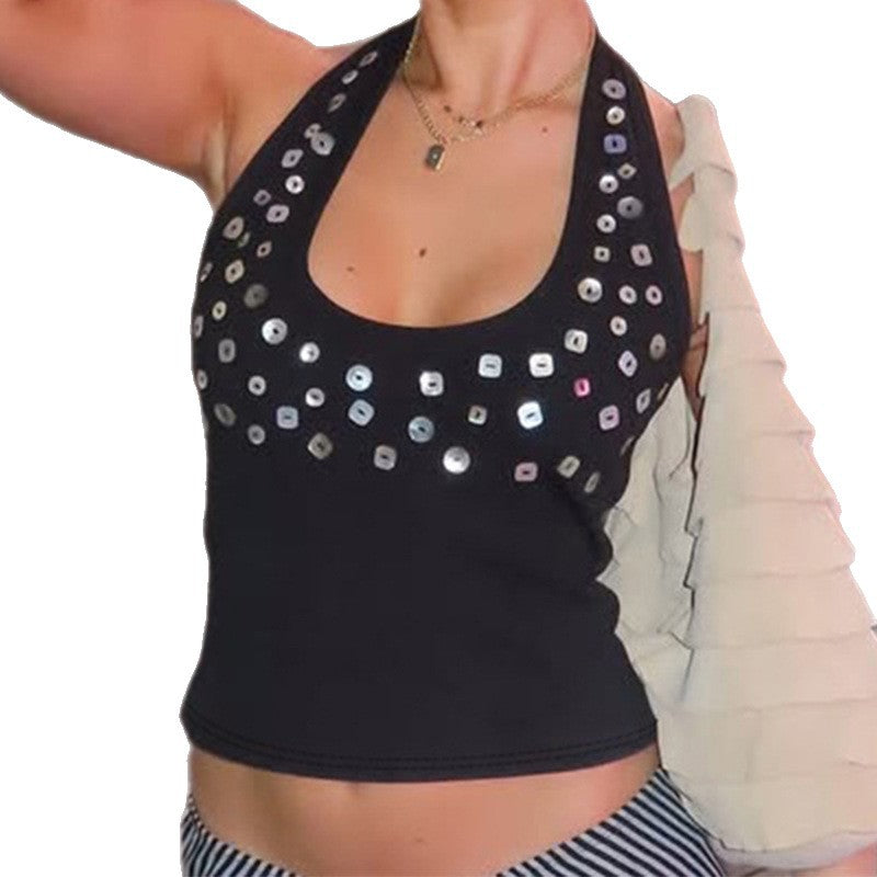 Women's Trendy Tank Top with Sparkling Sequins StylebySassy