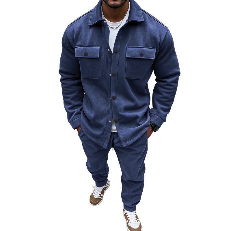 Men's Nan Shirt Jacket with Flap Pockets and Straight Cut Chino Pants StylebySassy