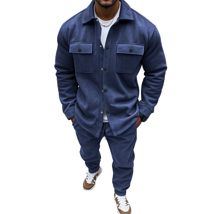 Men's Nan Shirt Jacket with Flap Pockets and Straight Cut Chino Pants StylebySassy