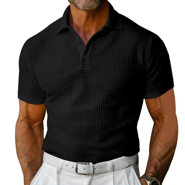 Men's structured polo shirt with waffle piqué and fitted cut StylebySassy