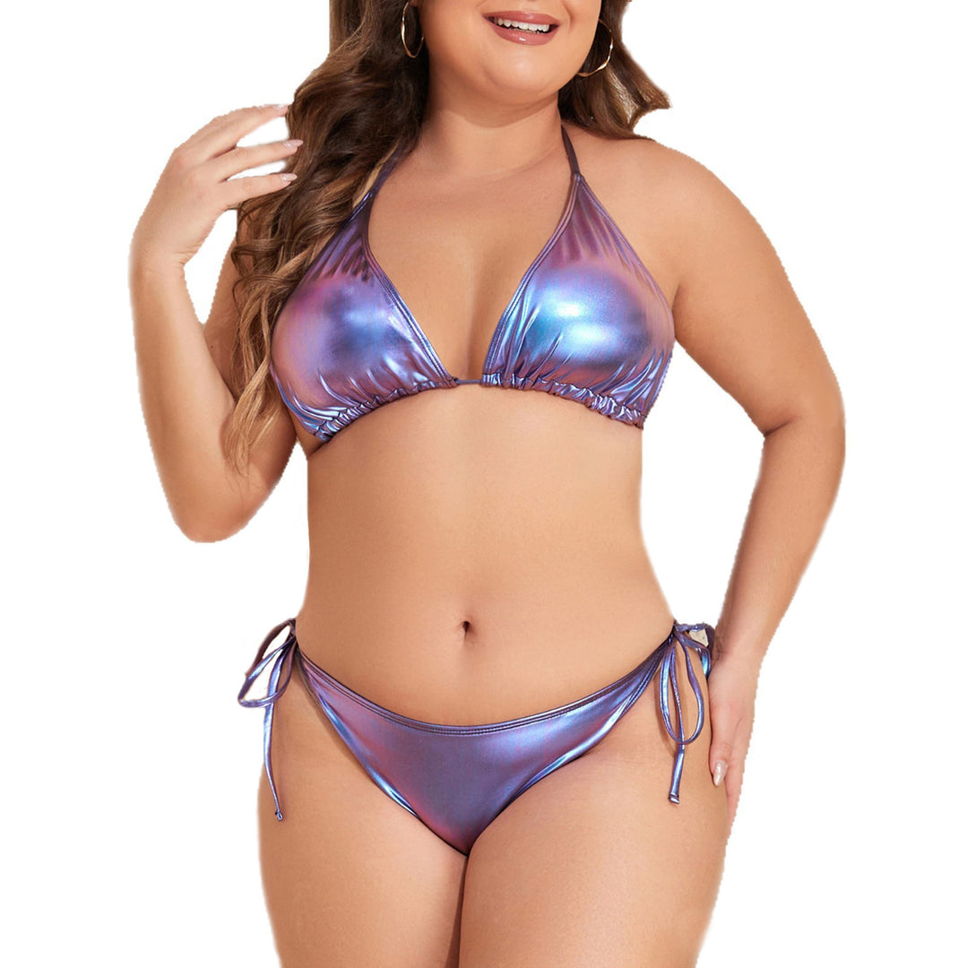 Women's Triangle Bikini with Shimmering Design StylebySassy