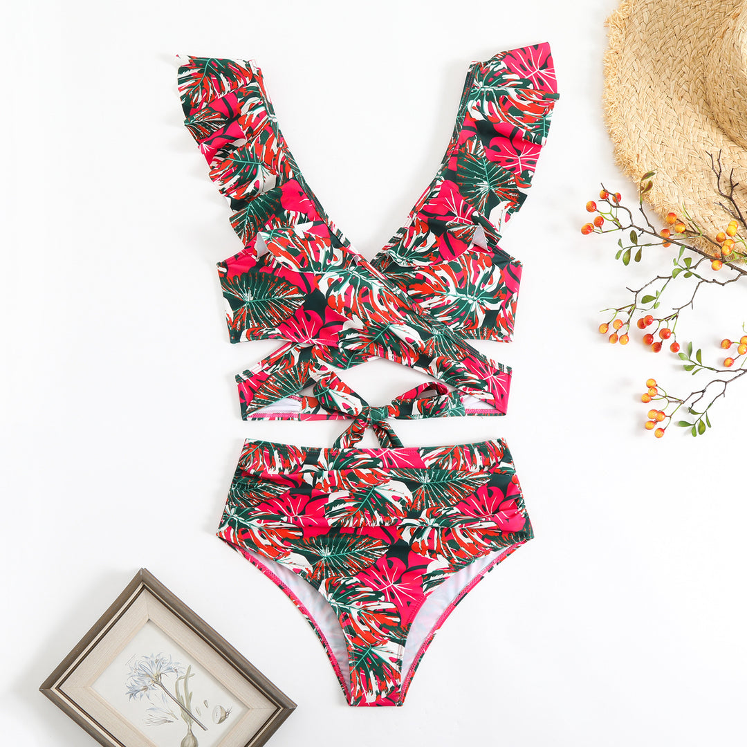 Women's Stylish Wrap Bikini Set with Ruffle Details StylebySassy