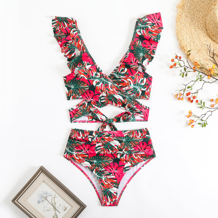Women's Stylish Wrap Bikini Set with Ruffle Details StylebySassy