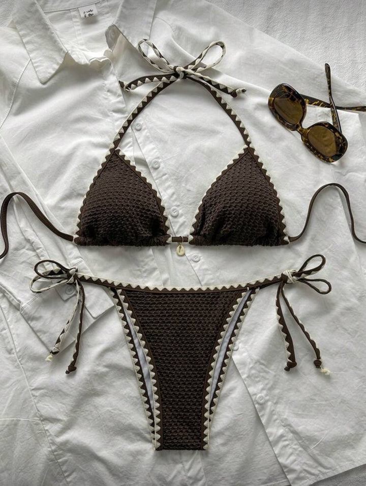 Women Triangle Bikini with Ruffles StylebySassy