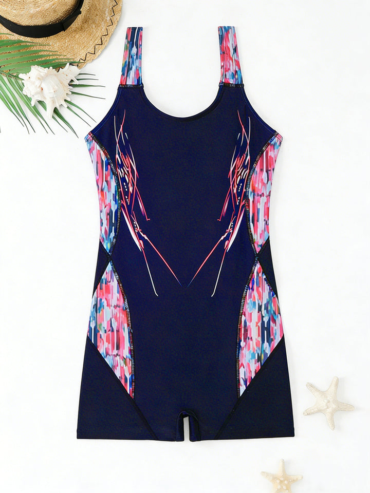 Women's sporty swimsuit with ergonomic cut and colorful design StylebySassy